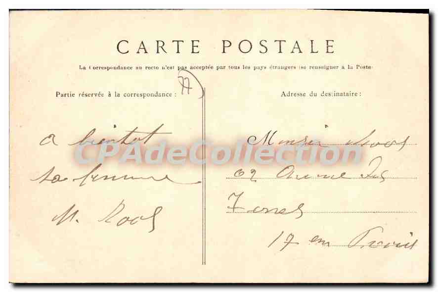 Thomery — Château de la Rivière — Éditeur Le Mexardo, Fontainebleau — Verso
