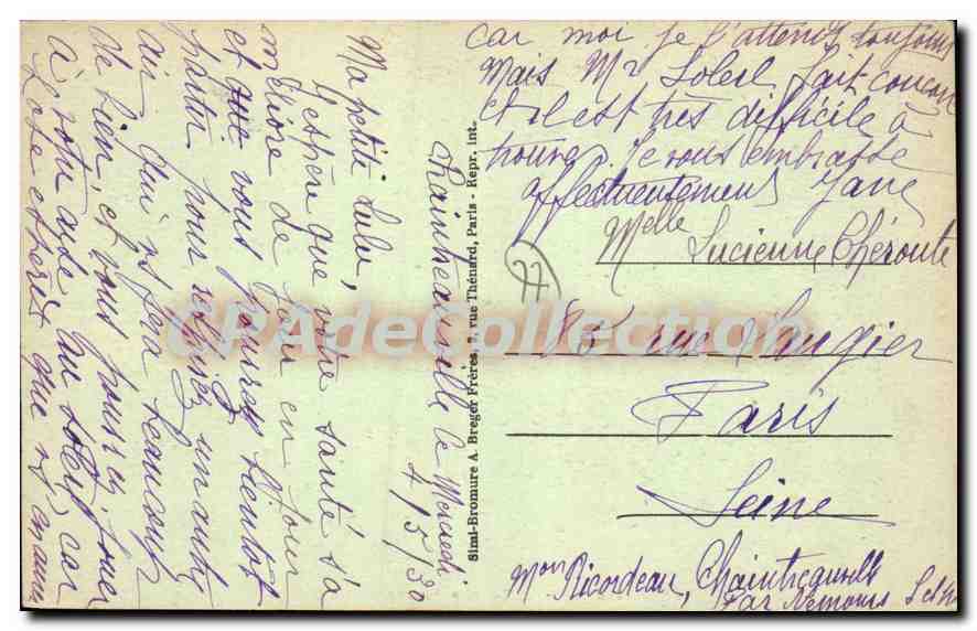 Chaintreauvillle - Le Canal et le Chemin de Doyers — Breguet Frères, n° 15/30 — Reverso