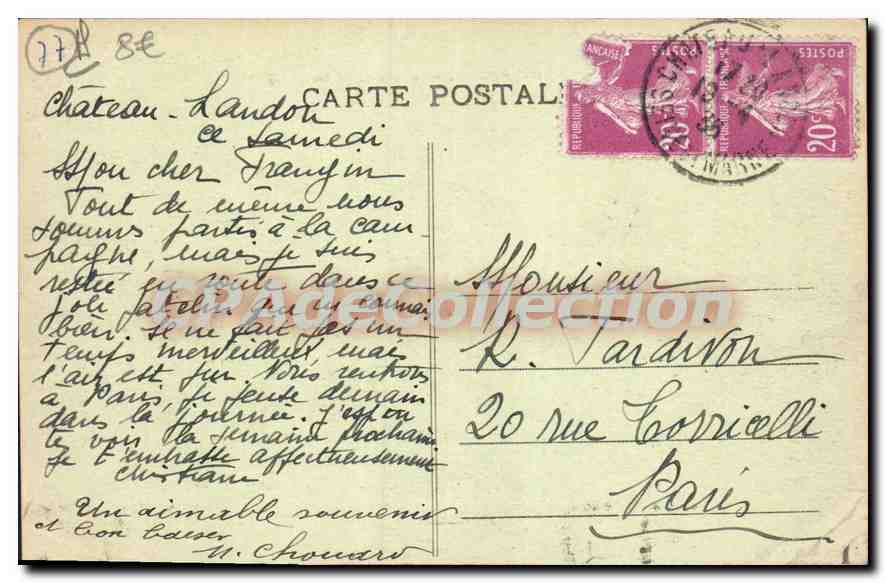 Château-Landon — Vue générale (côté Nord) — Verso