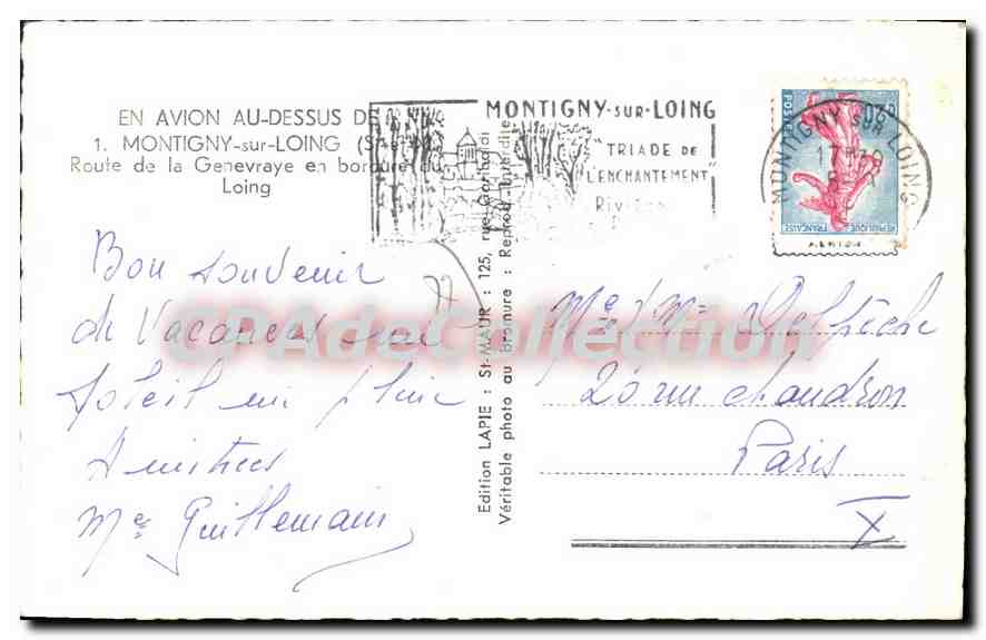 Montigny-sur-Loing — Vue aérienne — Édition LAPIE — Achterkant