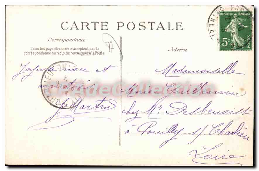 CPA Pringy Une Vue Du Parc — Verso
