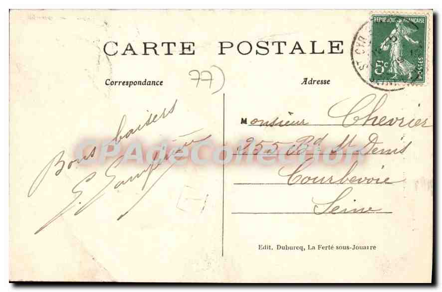 Lauviroins van La Ferté-sous-Jouarre — Pad door de weiden naar Biercy — Edit. Duhurecq — Achterkant