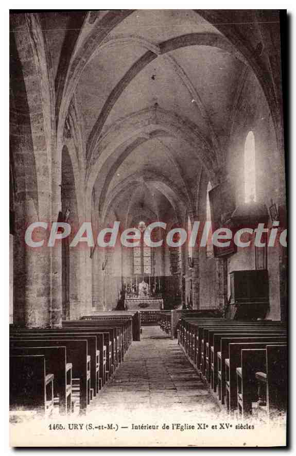 Intérieur de l'Église XIe et XVe siècles — URY (S.-et-M.) — Photo-Édit. E. Mignon, Naingy-sur-Marne