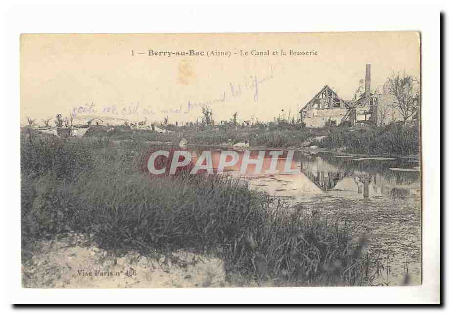 Berry-au-Bac (Aisne) — Le Canal et la Brasserie — Visé Paris n° 406