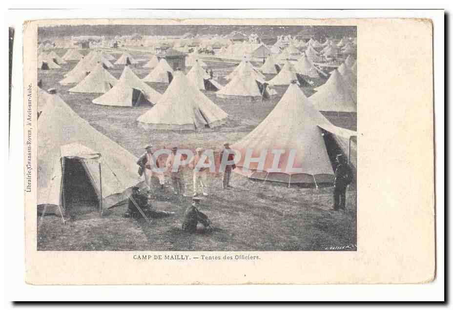 Camp de Maily — Tentes des Officiers — Librairie Grasass-Rovin, J. Acéas-sur-Aube