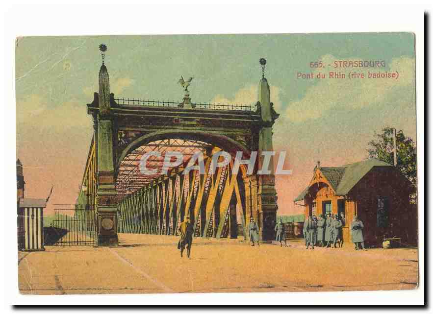 Strasbourg CPA Pont du Rhin (rive badoise)