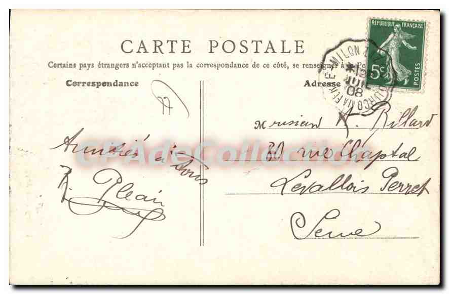 CPA Lizy Sur Ourcq L'Eglise Le Portail — Rückseite