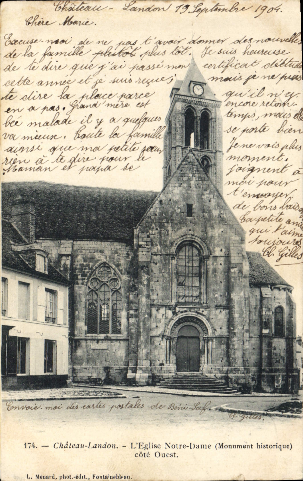Château-Landon — Église Notre-Dame (Monument historique) — L. Menard, phot.-édit., Fontainebleau, n°174