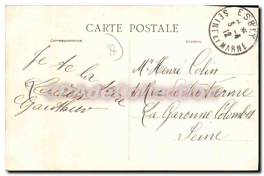 CPA Esbly Un Coin Du Petit Morin — Rückseite