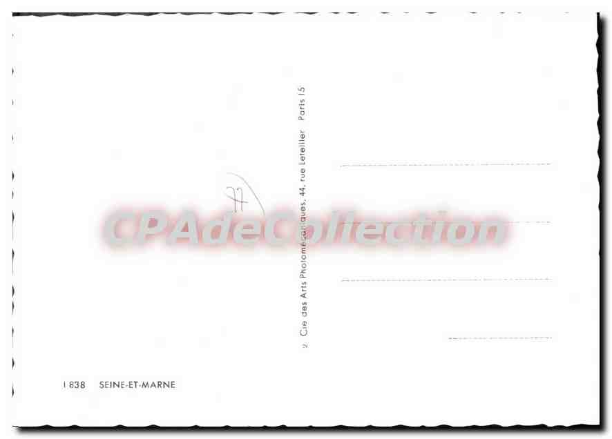 Seine-et-Marne — carte postale panoramique avec carte et lieux emblématiques — Cie des Arts Photométriques, Paris 15 — Reverso
