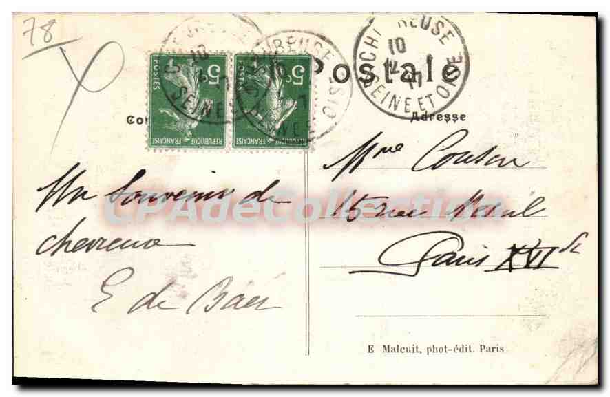 Chevreuse (S.-&-O.) - Château de la Madeleine — E.M. — n° 2270 — Verso