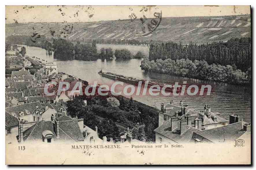 MANTES-SUR-SEINE — Panorama sur la Seine — IND Phot. n°113