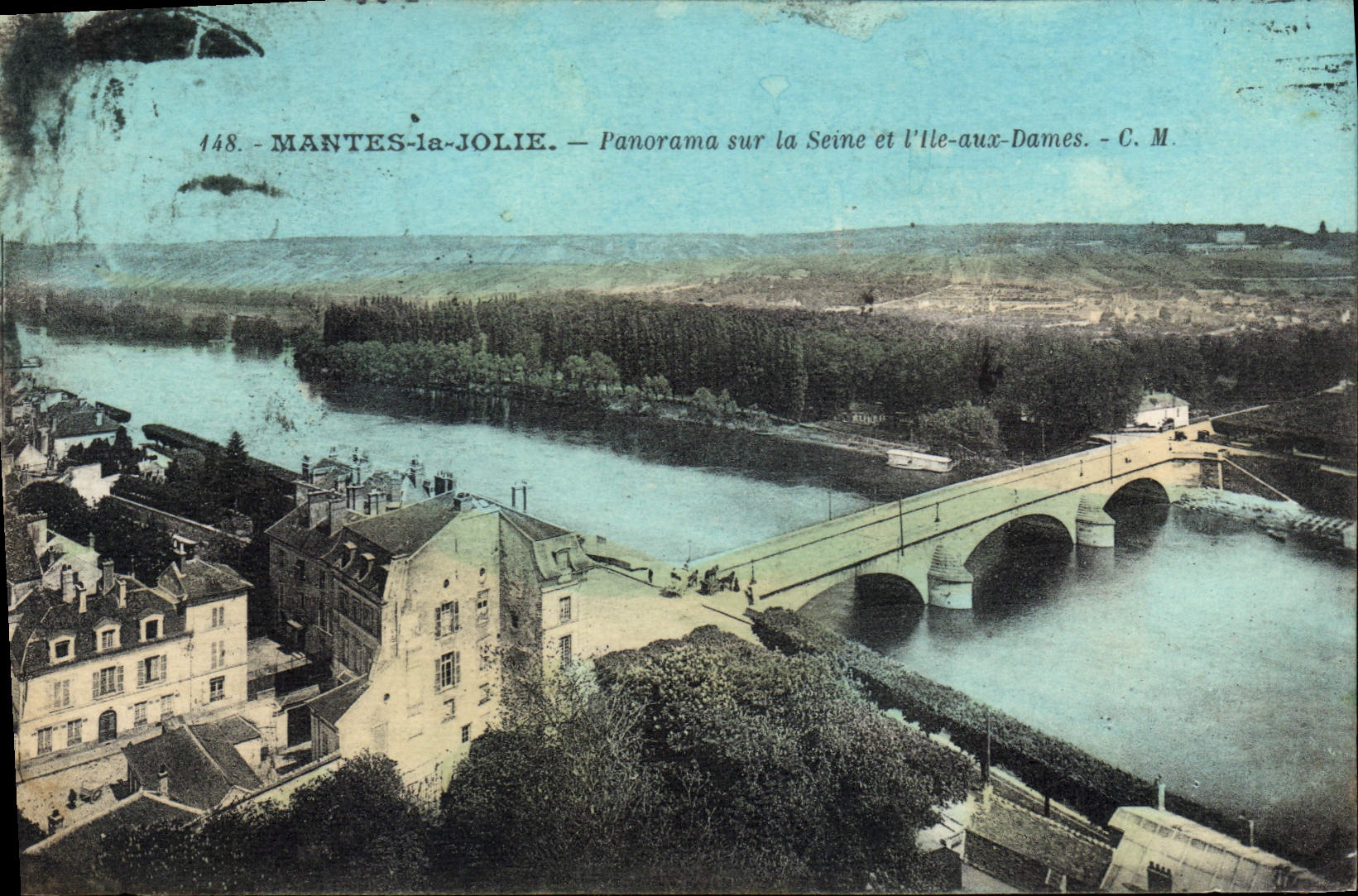 MANTES-la-JOLIE — Panorama sur la Seine et l'Île-aux-Dames — C. M.