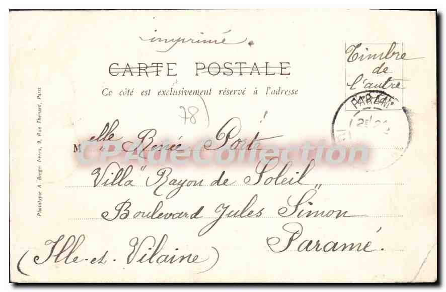 Mantes - Ermitage de Saint-Sauveur — A. Beriès, éditeur — Verso