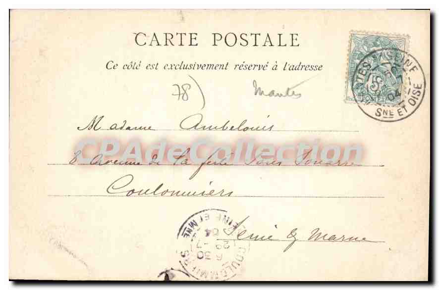 MANTES — Tour Saint-Maclou — C. P. A. — A. COTTENEAU, Mantes — Reverso