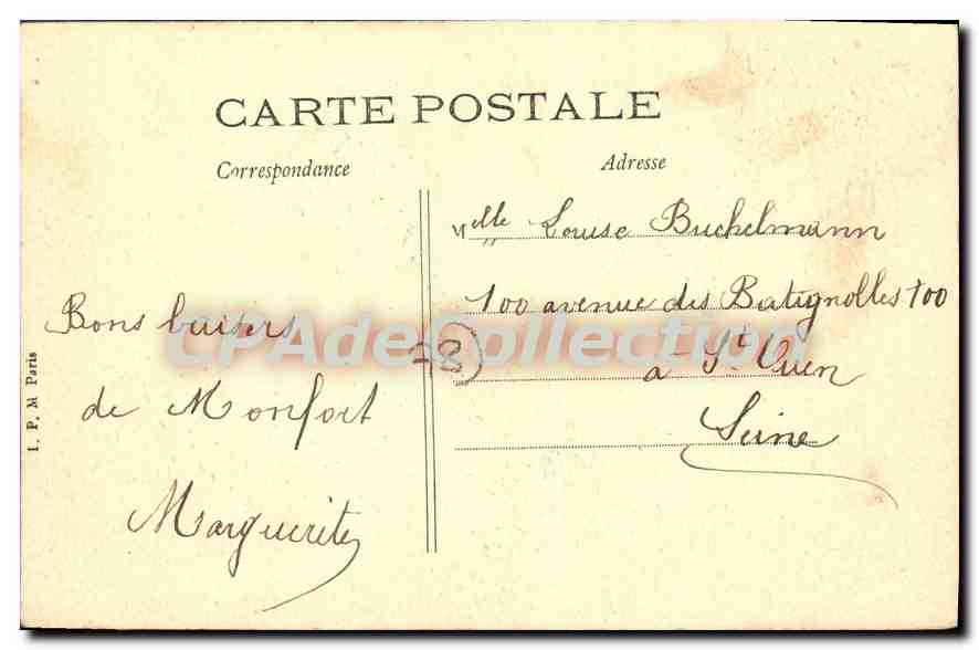 Montfort l'Amaury (S.-et-O.) — Vue prise de la Rue de la Montièr — Edit. Ombredanne, Montfort l'Amaury — Verso