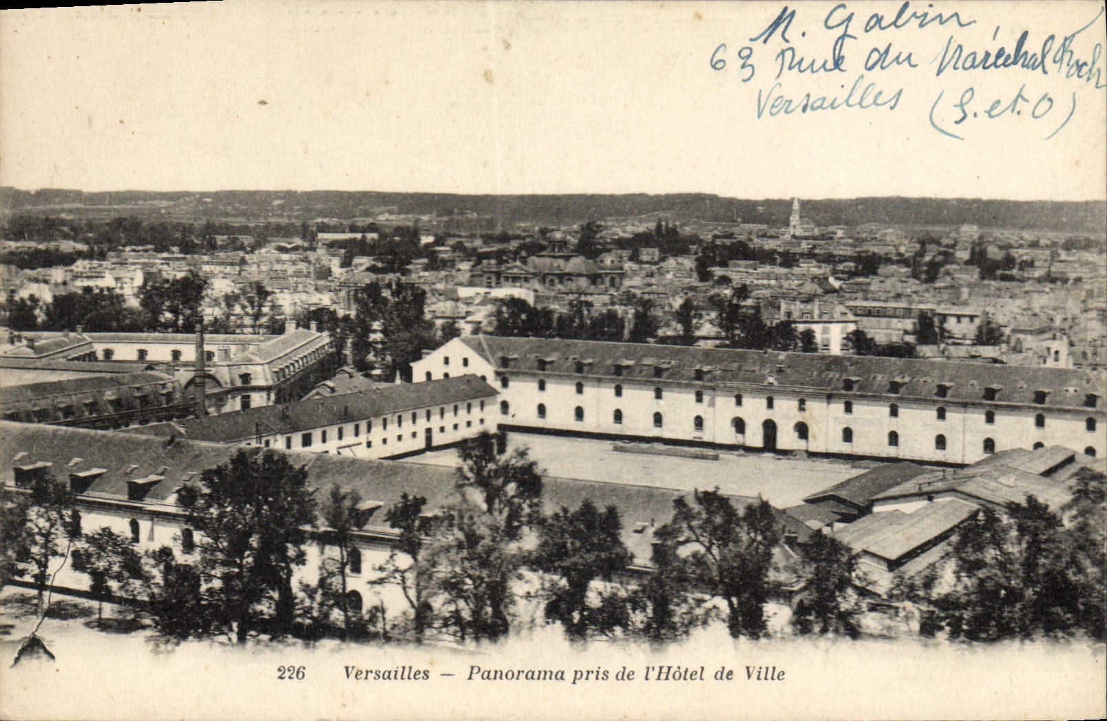 Versailles — Panorama pris de l'Hôtel de Ville — éditeur S.E.T.O., n° 226