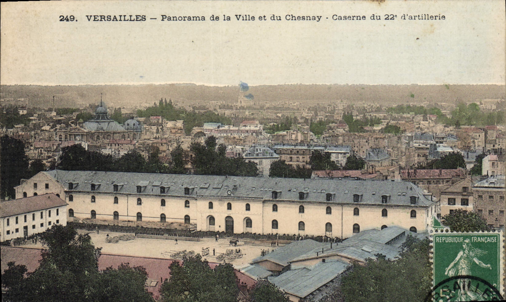 Versailles — Panorama der Stadt und des Chesnay — Kasernen des 22. Artillerieregiments