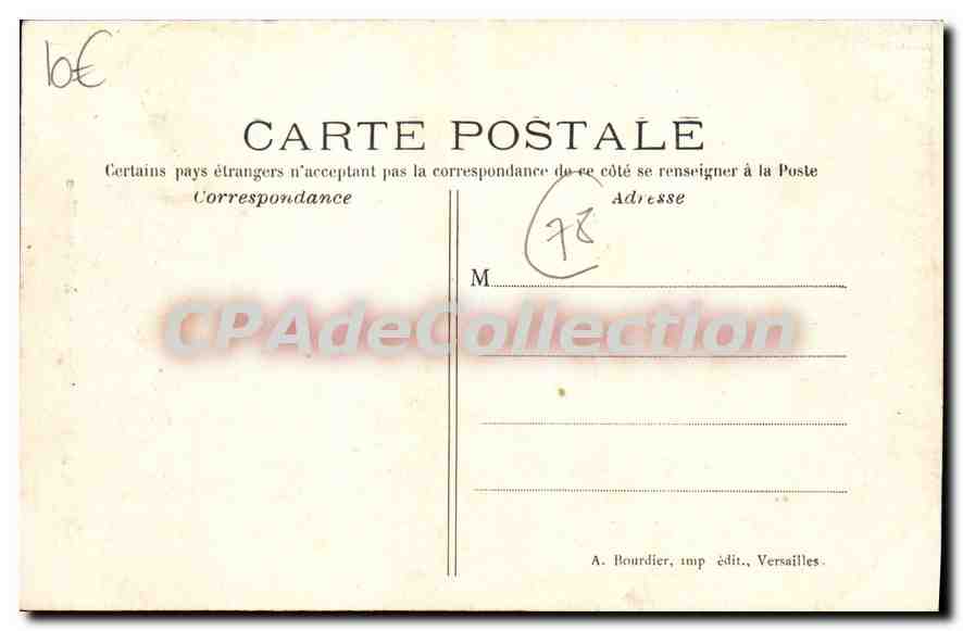Visite du Roi d'Espagne à Versailles — Pylone du Génie — A. Bourdier, imp. édit., Versailles — Reverso
