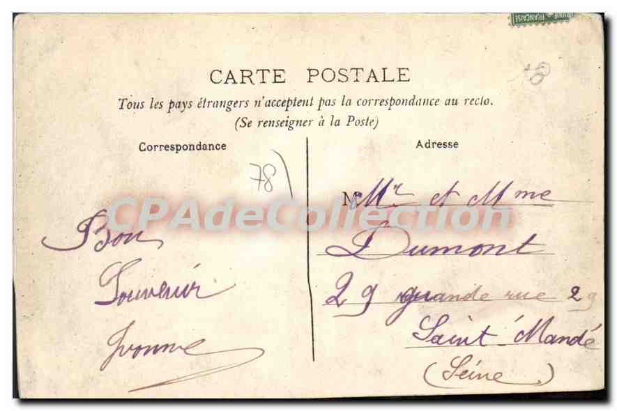 Dennemont (S.&O.) — Ansicht vom Fluss Seine — Chadeville, Verlag, L.R. Paris — Rückseite
