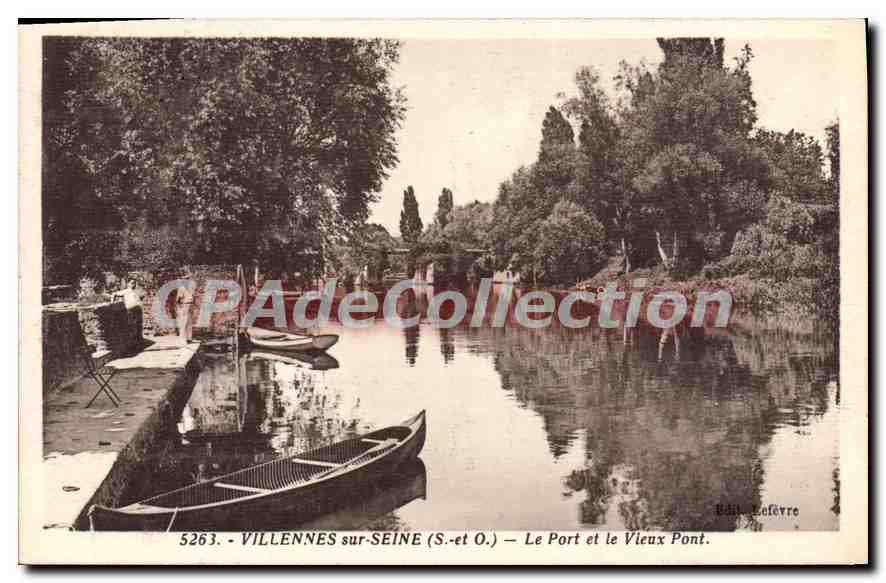 Villennes-sur-Seine (S.-et O.) — Le Port et le Vieux Pont — Edit. Lefèvre