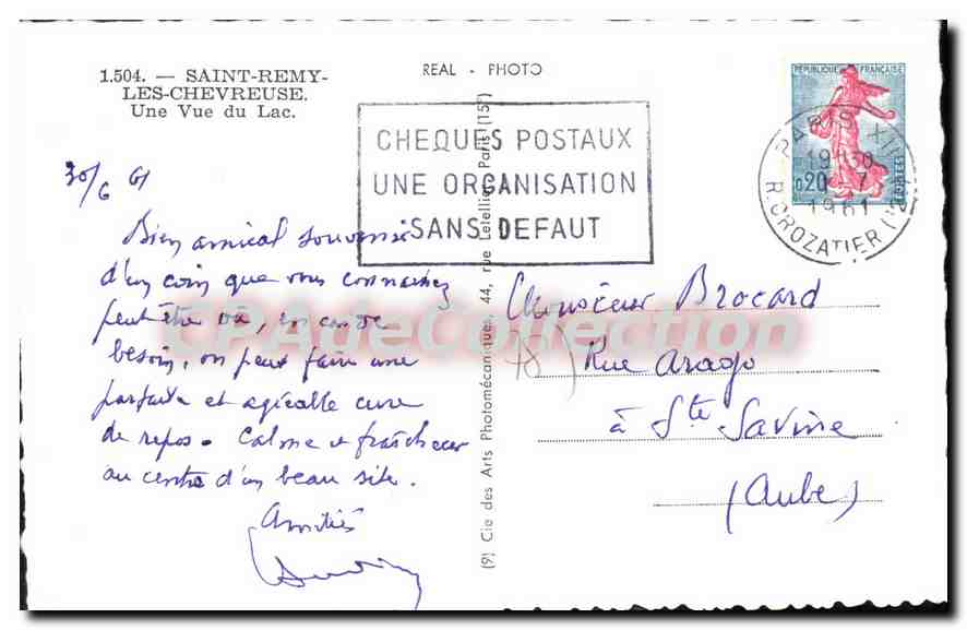 CPA Saint Remy Les Chevreuse Une Vue Du Lac — Back