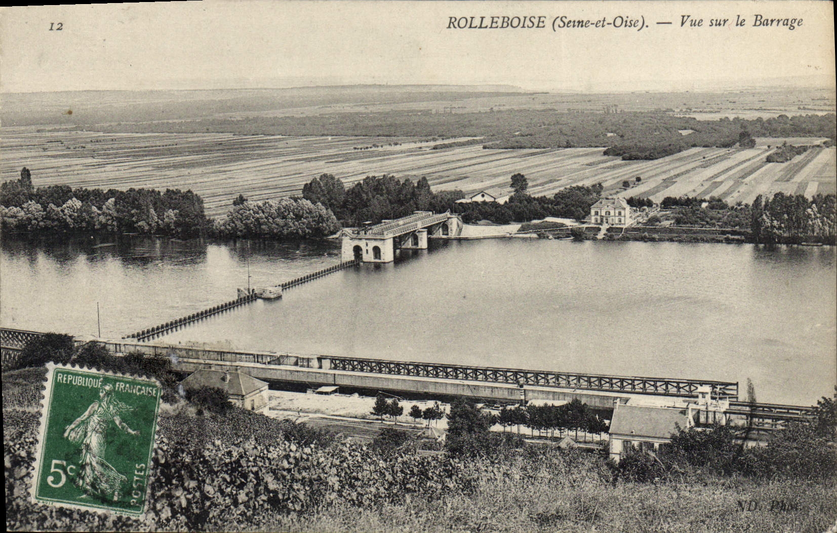 Rolleboise (Seine-et-Oise) — Blick auf den Staudamm