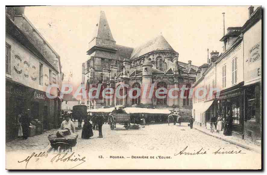 CPA Houdan Derriere De L'eglise