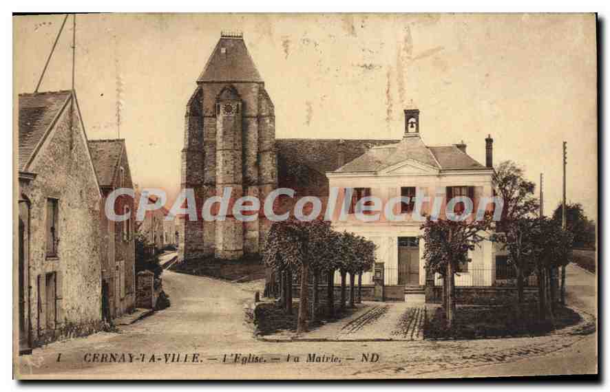 CPA Cernay La Ville L'Eglise La Mairie