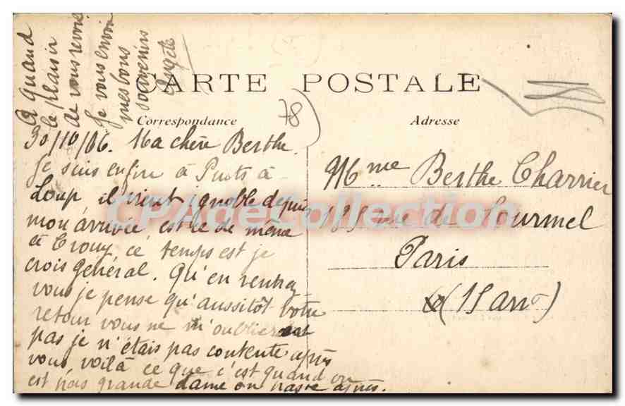 CPA Plaisir Maison Des Bois Ste Appoline Le Canal — Back