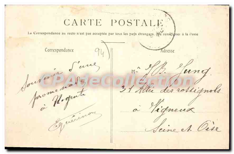 Nogent-sur-Marne — Les Bords de Marne — E.V. 429 — Reverso