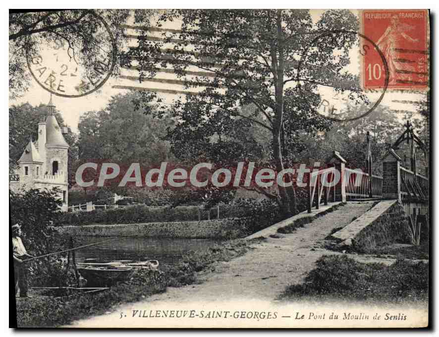 Villeneuve-Saint-Georges — Die Brücke des Moulin de Senlis — Verleger Deléty, Nr. 5
