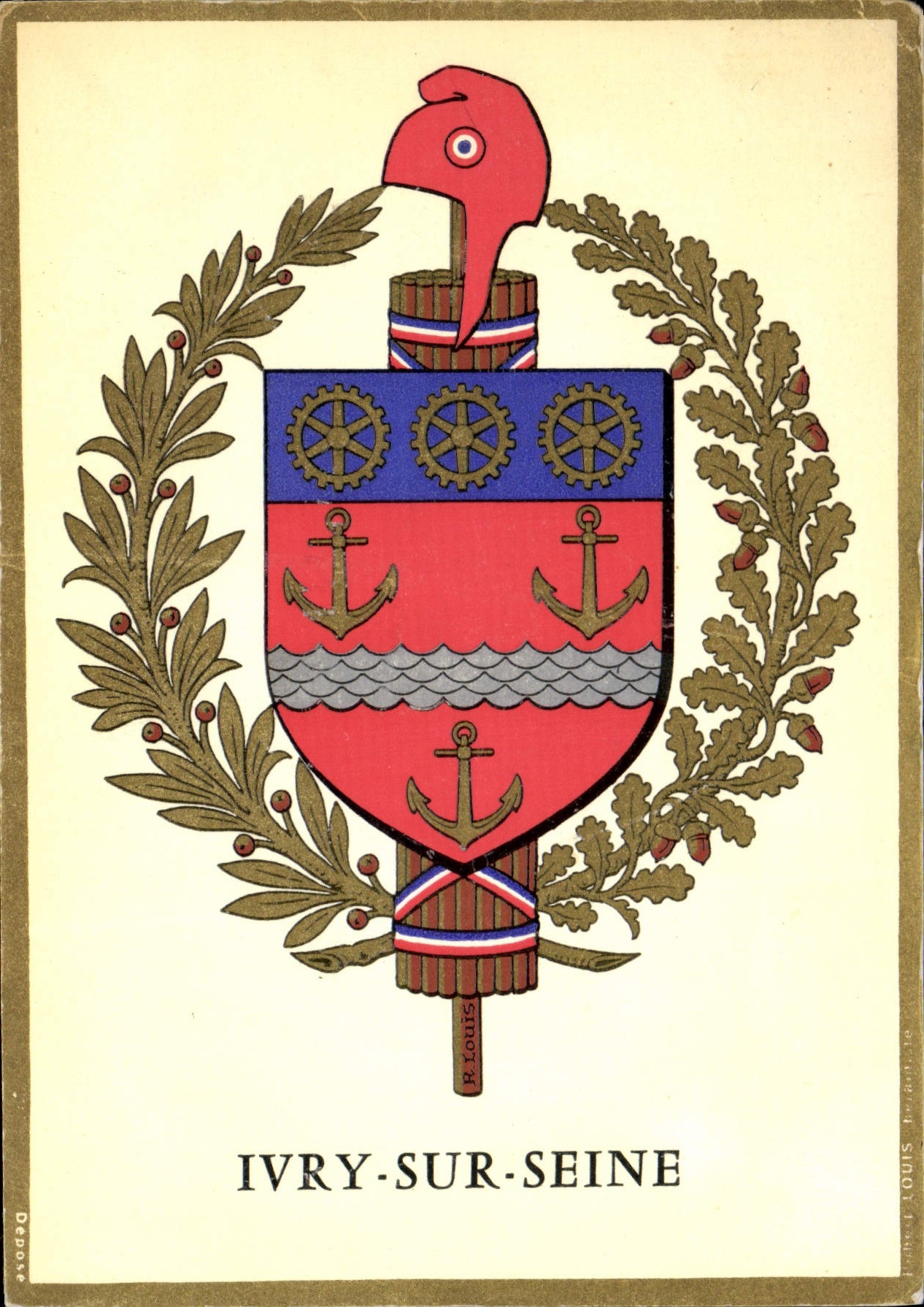 CPSM Ivry Sur Seine blason