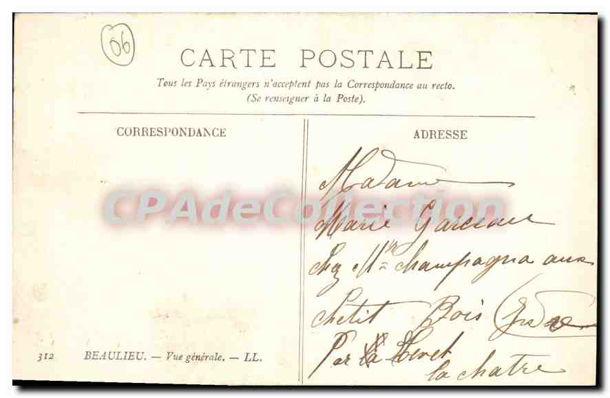 Beaulieu — Vue générale — LL. — Éditeur LL, n° 312 — Reverso