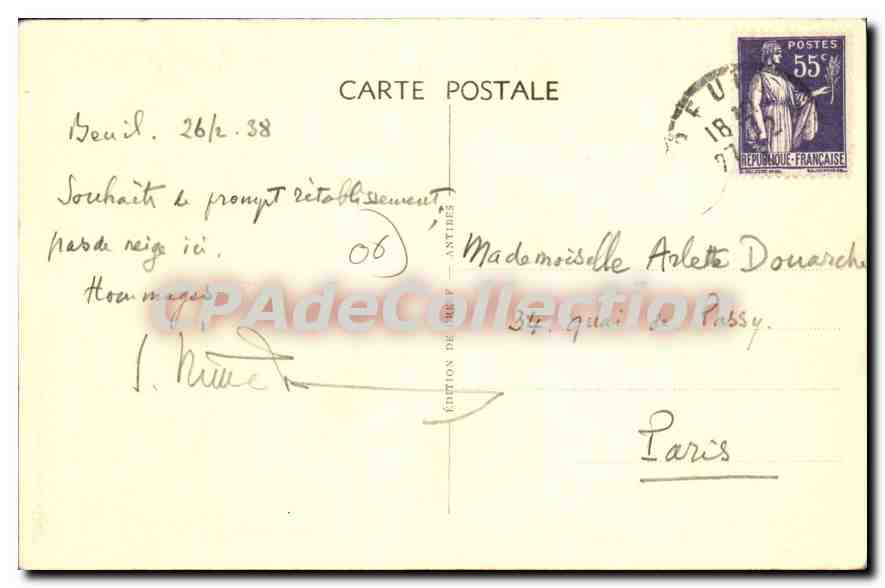 CPA Beuil L'Hotel Du Mont Mounier — Verso
