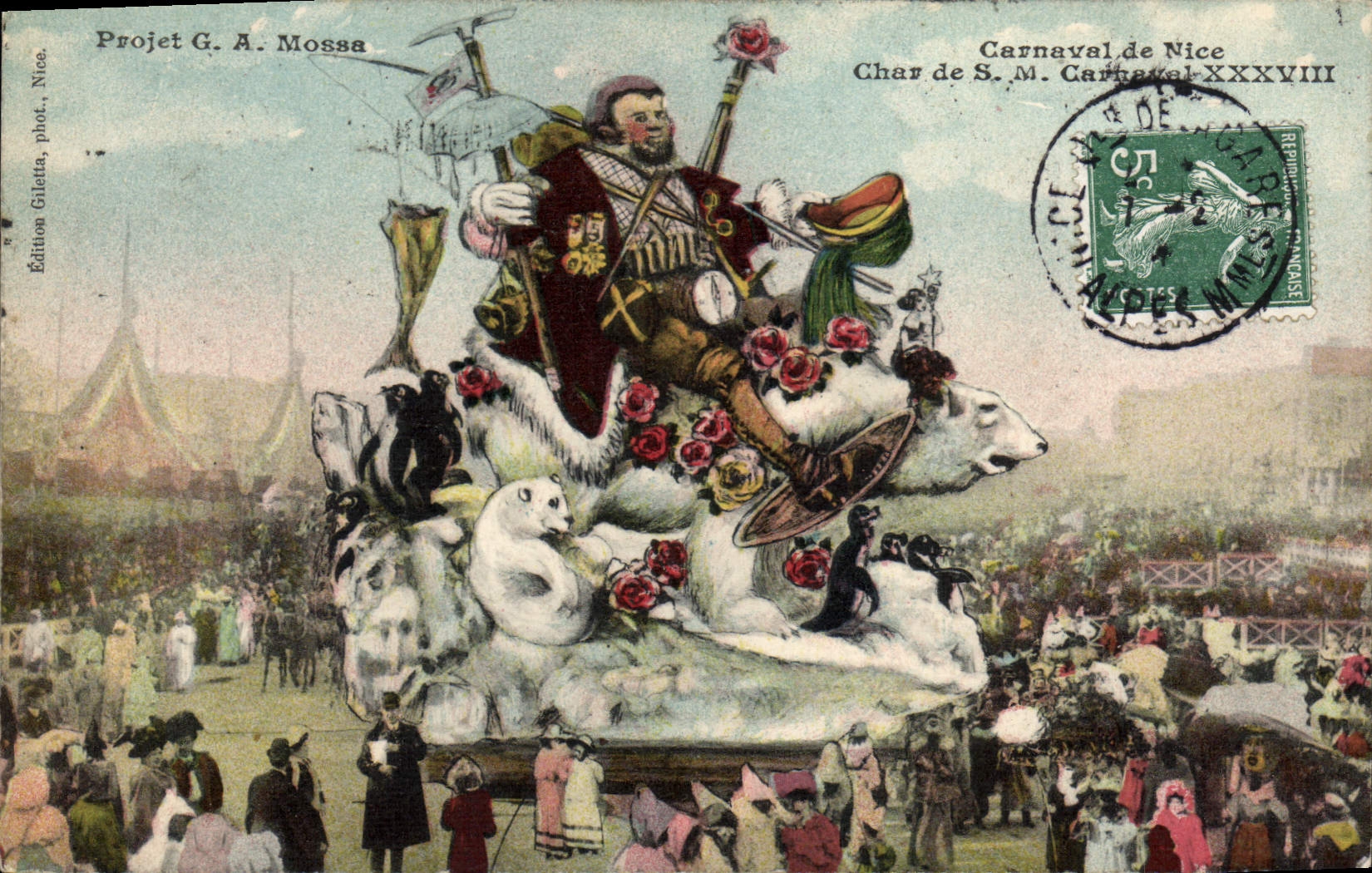 CPA Carnaval De Nice char de sa majesté Carnaval XXXVIII