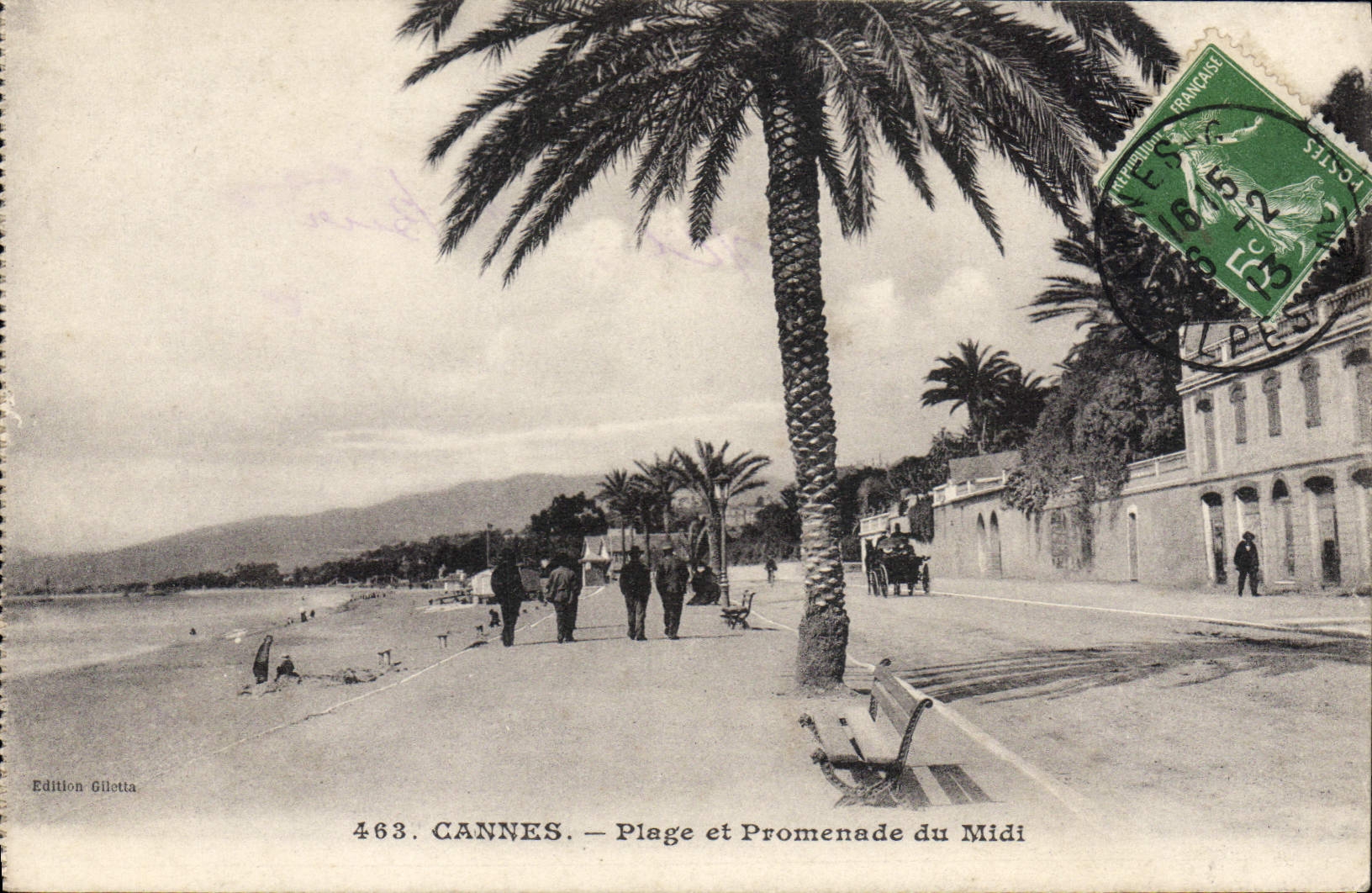 CANNES. — Plage et Promenade du Midi — Edition Gilotta n°463