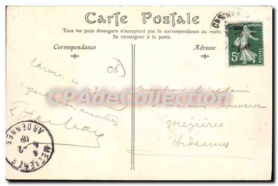 CPA Cannes Le Boulevard De La Croisette — Verso
