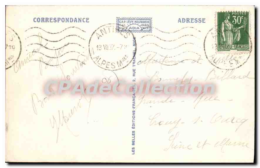 CANNES Le Casino et le Mont Chevalier — édition Adia, n° 112 — Rückseite