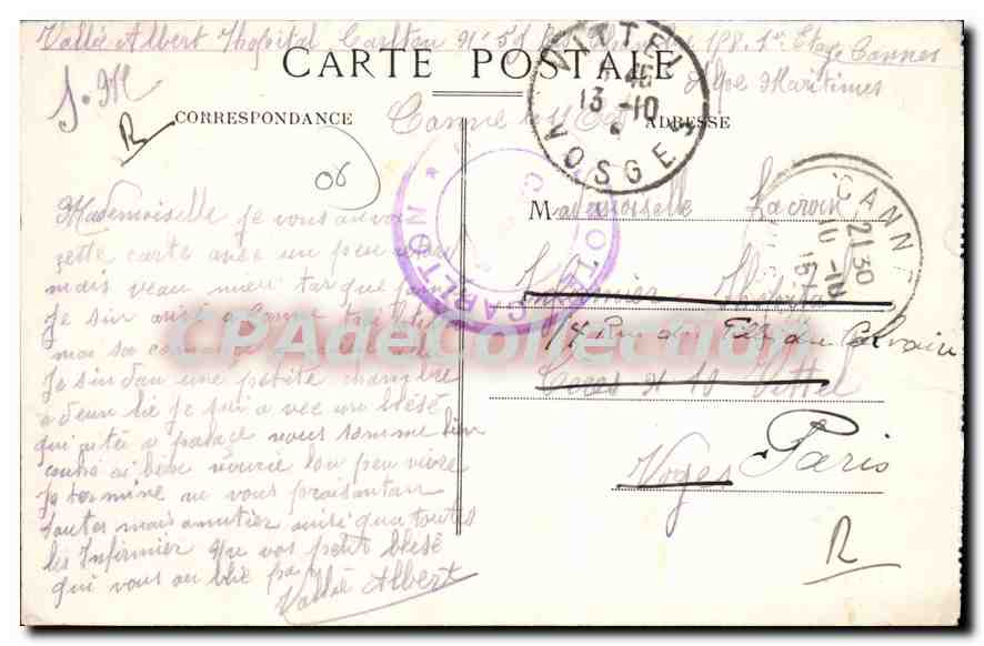 Cannes — Les Palmiers de la Place du Casino — Édit. L. Fuchs — Verso