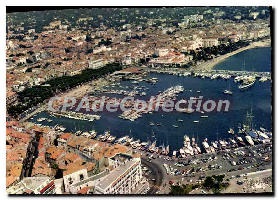 CPSM Cannes Vue Aerienne Sur Le Port Et le Centre Ville