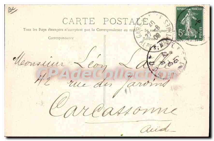 CPA Golfe Juan L'Escadre gros plan — Verso