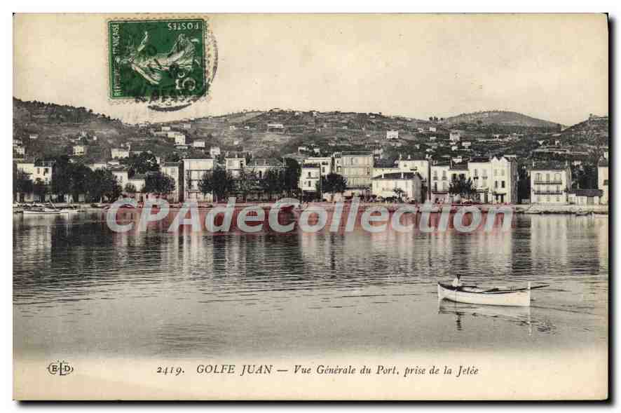 CPA Golfe Juan Vue Generale Du Port Prise De La Jetee