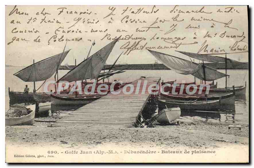 CPA Golfe Juan Debarcadere Bateaux De Plaisance