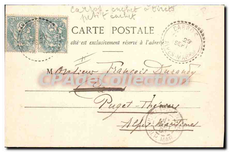 CPA Golfe Juan Debarcadere Bateaux De Plaisance — Verso