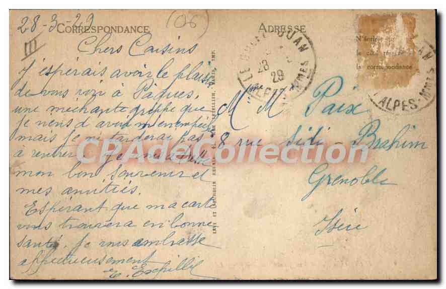 CPA Golfe Juan Vue Prise Du Mole — Verso