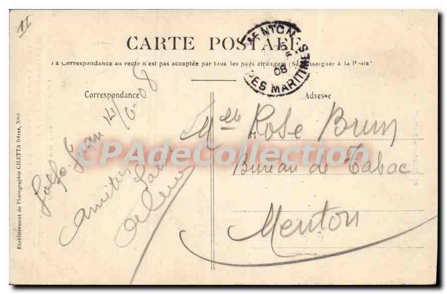 CPA Golfe Juan Colonne Commemorative du Debarquement De Napoleon 1er 1815 — Verso