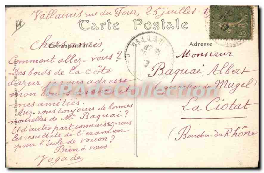 CPA Golfe Juan Colonne Commemorative Du Debarquement de Napoleon 1er — Verso