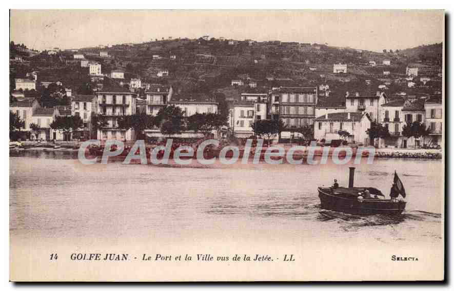 CPA Golfe Juan Le Port Et La Ville Vus De La Jetee