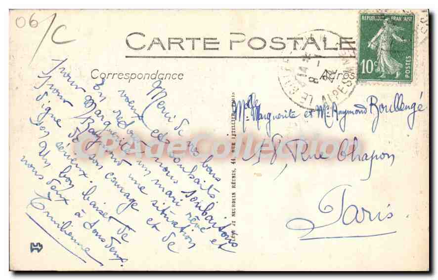 CPA Golfe Juan Le Port Et La Ville Vus De La Jetee — Verso